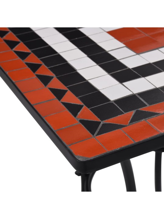 Mozaikový bistro stolek terakotovo-bílý 60 cm keramika