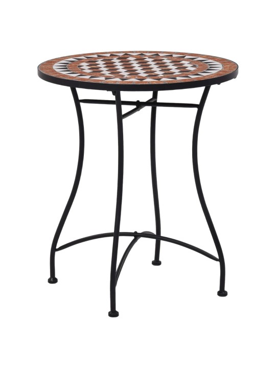 Mozaikový bistro stolek hnědý 60 cm keramika