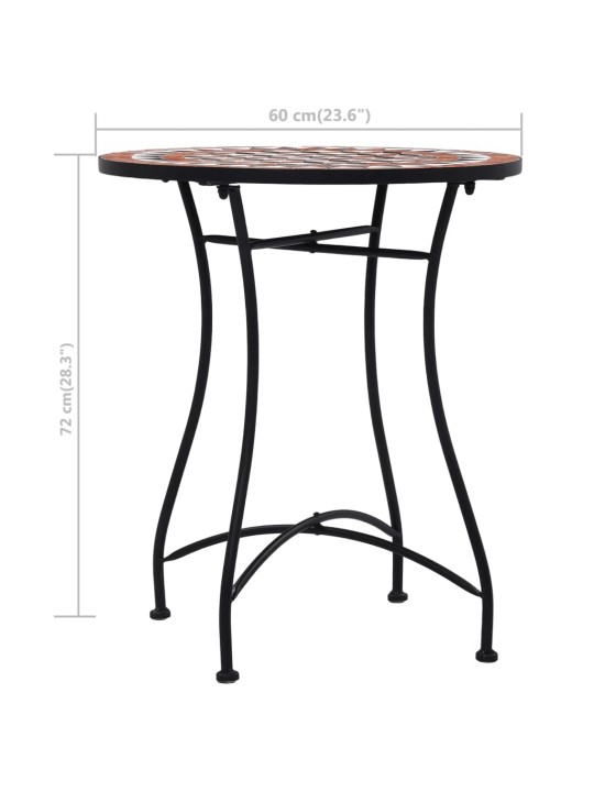 Mozaikový bistro stolek hnědý 60 cm keramika