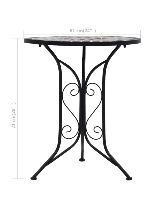 Mozaikový bistro stolek šedý 60 cm keramika