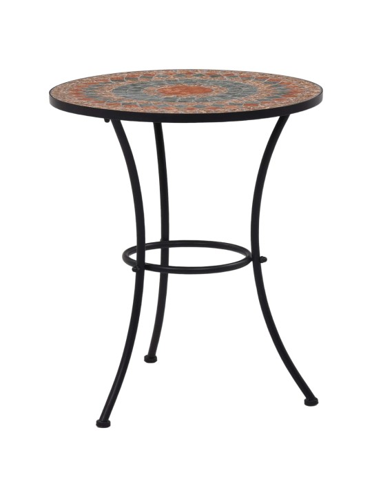 Mozaikový bistro stolek oranžovo-šedý 60 cm keramika