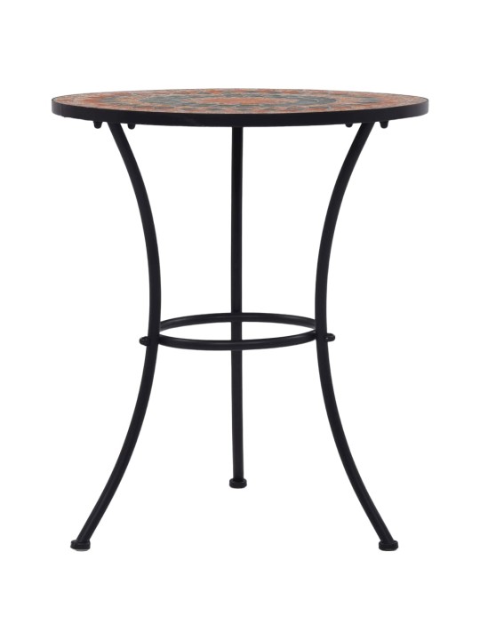 Mozaikový bistro stolek oranžovo-šedý 60 cm keramika