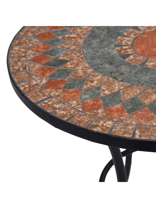 Mozaikový bistro stolek oranžovo-šedý 60 cm keramika