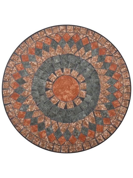 Mozaikový bistro stolek oranžovo-šedý 60 cm keramika