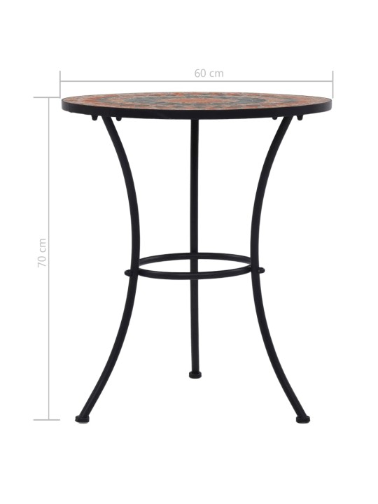 Mozaikový bistro stolek oranžovo-šedý 60 cm keramika