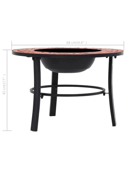 Mozaikové ohniště terakota 68 cm keramika