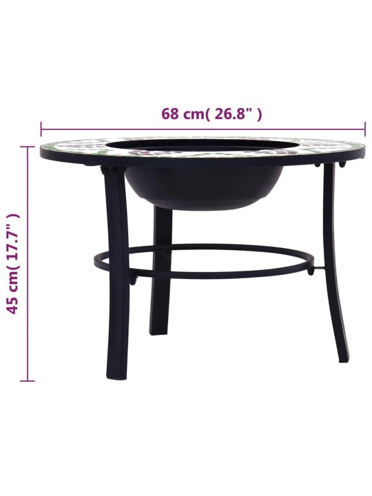 Mozaikové ohniště zelené 68 cm keramika
