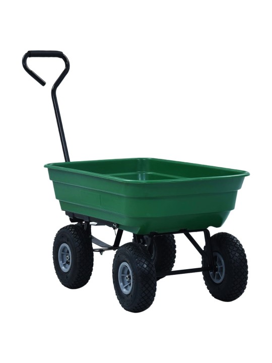 Zahradní sklápěcí ruční vozík 300 kg 75 l zelený