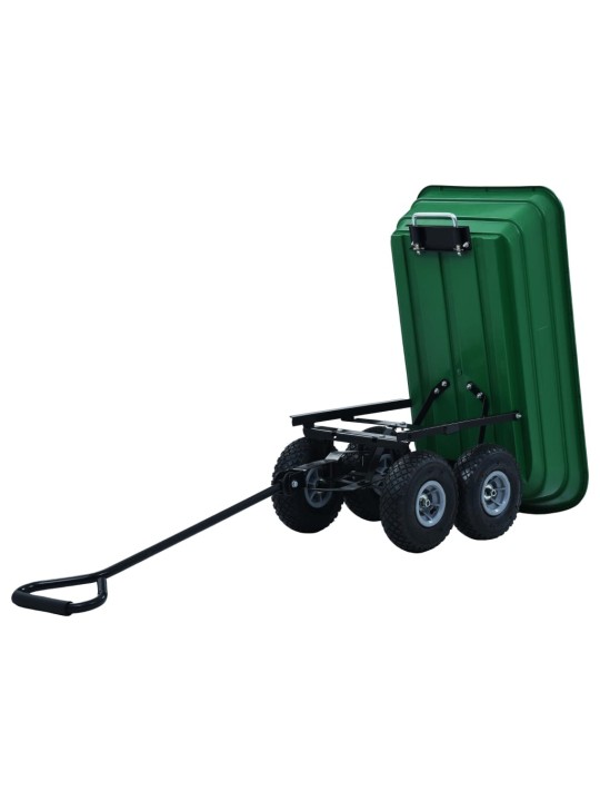 Zahradní sklápěcí ruční vozík 300 kg 75 l zelený