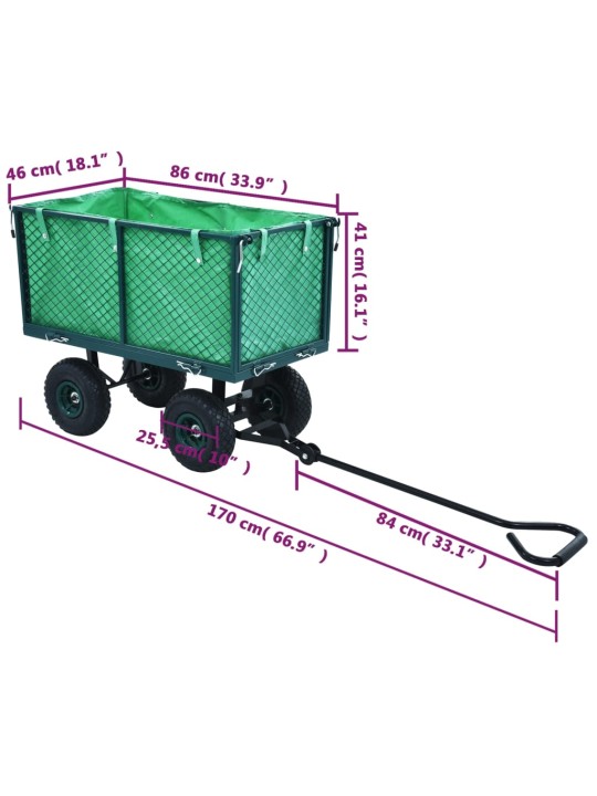 Zahradní ruční vozík zelený 350 kg