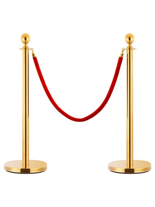 3dílná sada VIP vymezovacích sloupků nerezová ocel zlatá