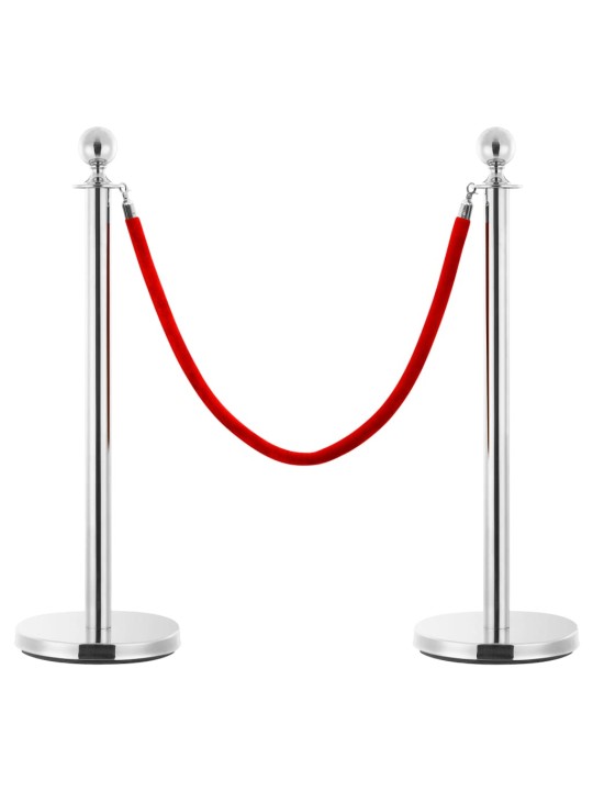 3dílná sada VIP vymezovacích sloupků nerezová ocel stříbrná