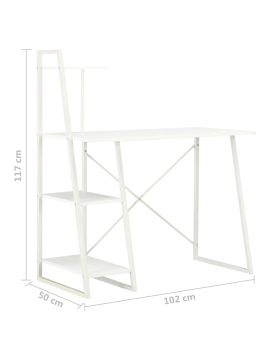 Psací stůl s poličkami bílý 102 x 50 x 117 cm
