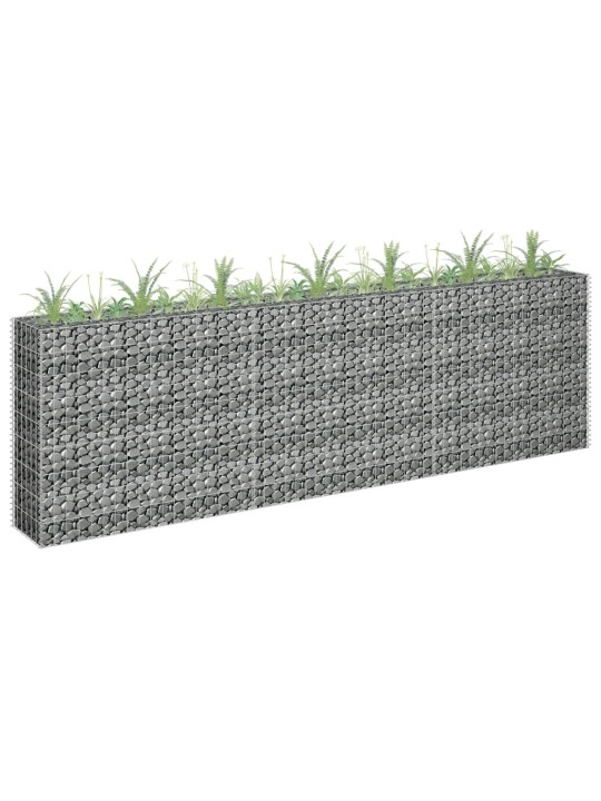 Gabionový vyvýšený záhon pozinkovaná ocel 270 x 30 x 90 cm