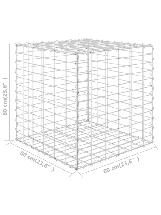 Gabionový vyvýšený záhon krychle ocelový drát 60 x 60 x 60 cm