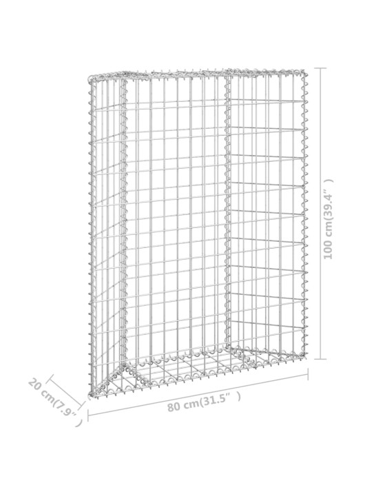 Trapézový gabionový vyvýšený záhon pozinkovaná ocel 80x20x100cm
