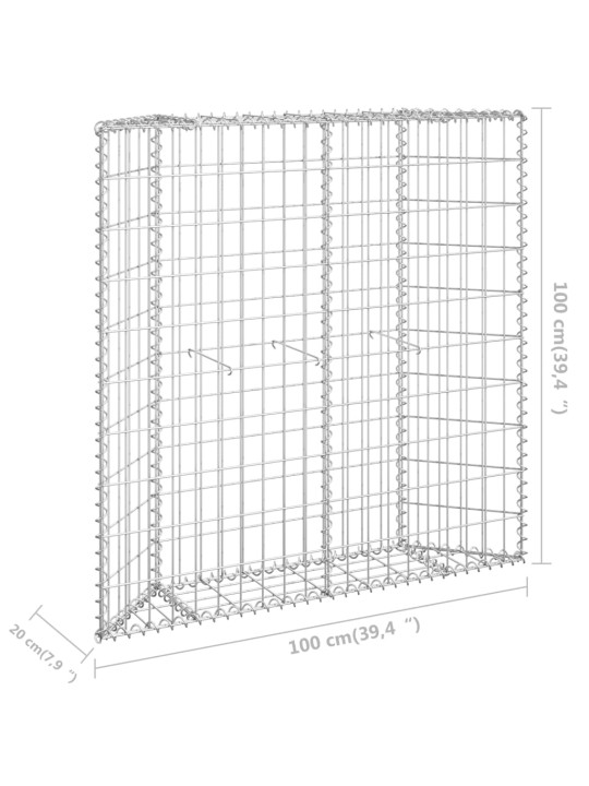 Gabionový vyvýšený záhon trapéz pozinkovaná ocel 100x20x100 cm
