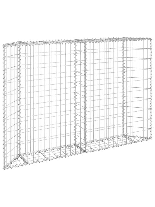 Gabionový vyvýšený záhon trapéz pozinkovaná ocel 150x20x100 cm