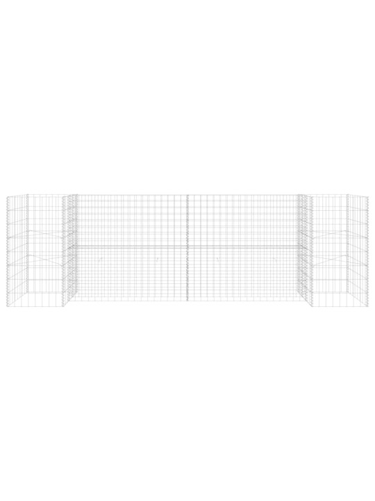 Gabionový truhlík ve tvaru písmene H ocelový drát 260x40x80 cm