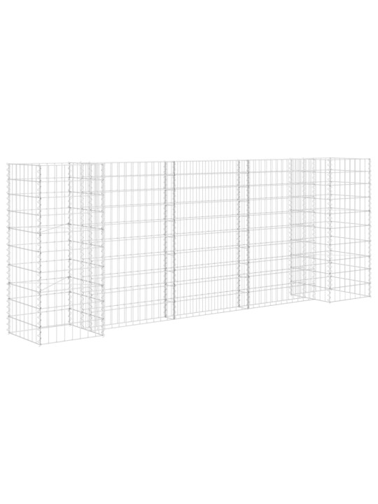 Gabionový truhlík ve tvaru písmene H ocelový drát 260x40x100 cm