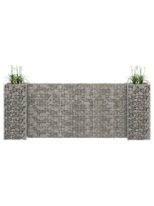 Gabionový truhlík ve tvaru písmene H ocelový drát 260x40x100 cm