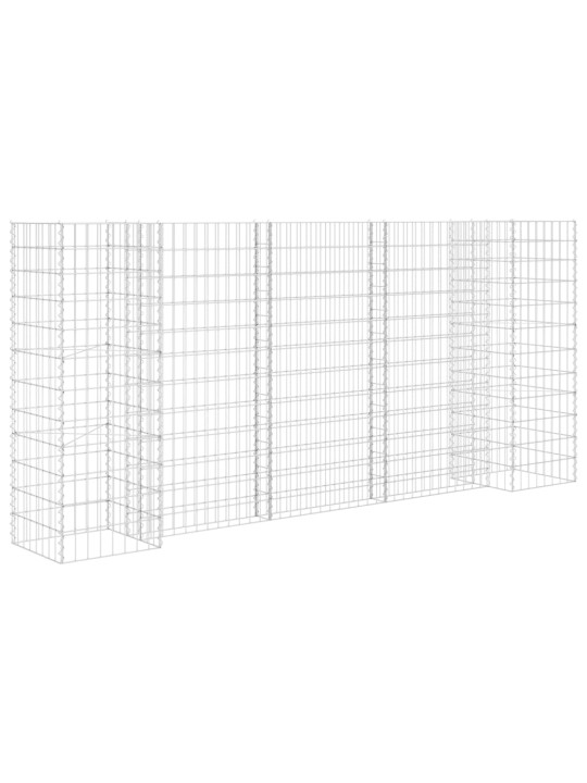 Gabionový truhlík ve tvaru písmene H ocelový drát 260x40x120 cm
