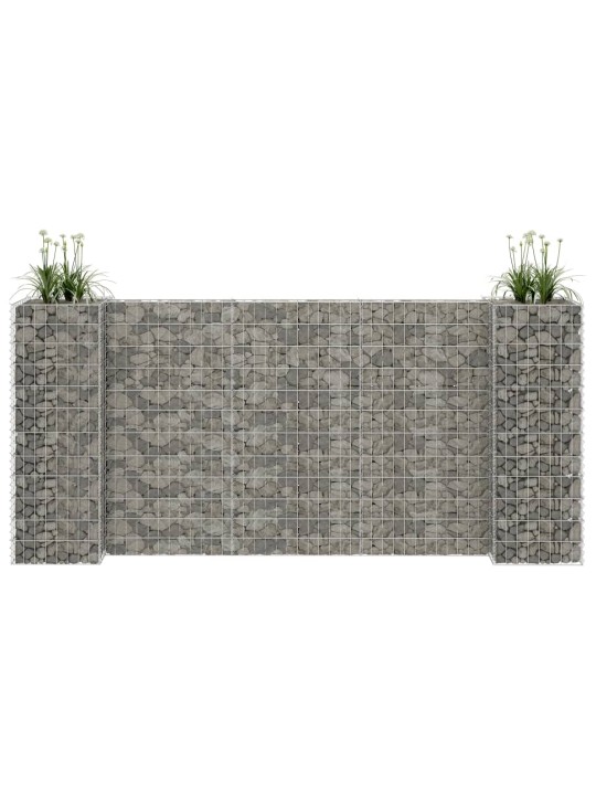 Gabionový truhlík ve tvaru písmene H ocelový drát 260x40x120 cm