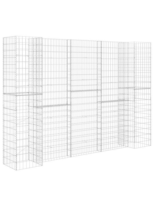 Gabionový truhlík ve tvaru písmene H ocelový drát 260x40x200 cm