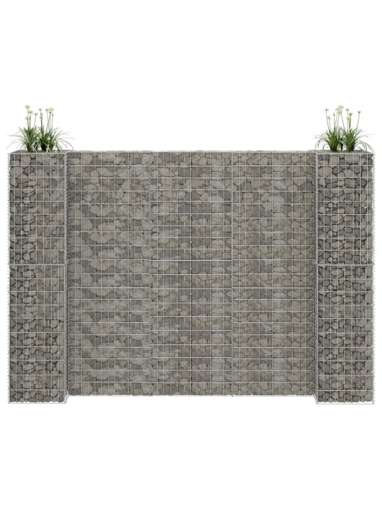 Gabionový truhlík ve tvaru písmene H ocelový drát 260x40x200 cm