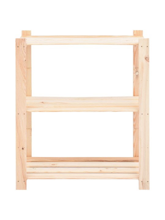 Úložný regál 3 police 80 x 38 x 90 cm masivní borovice 150 kg