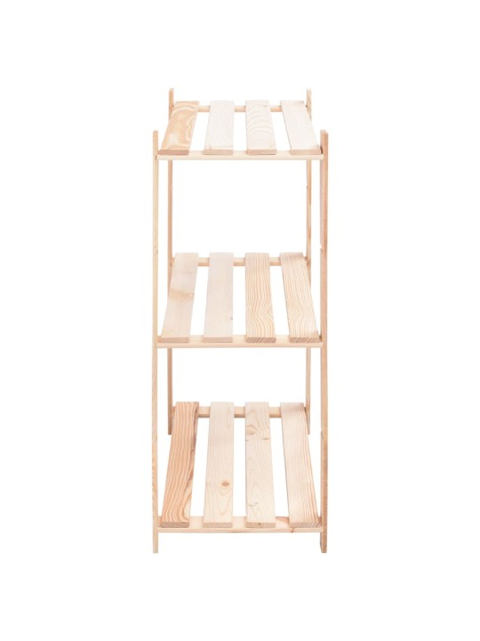 Úložný regál 3 police 80 x 38 x 90 cm masivní borovice 150 kg
