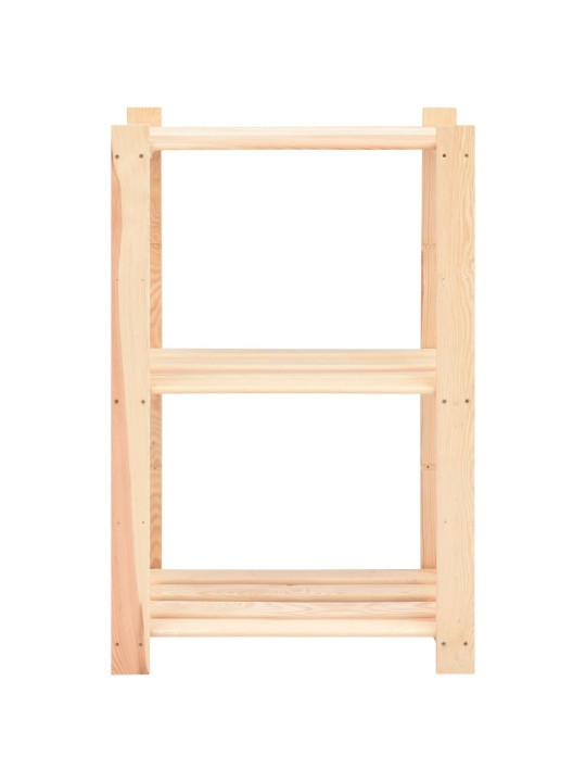 Úložný regál 3 police 60 x 38 x 90 cm masivní borovice 150 kg