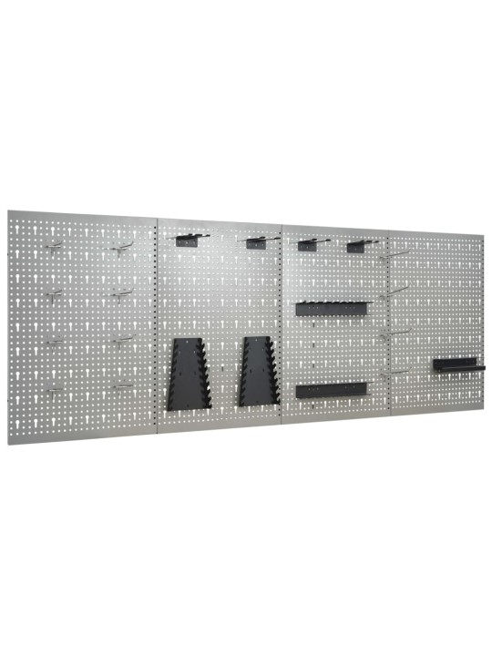 Nástěnné děrované panely 4 ks 40 x 58 cm ocel