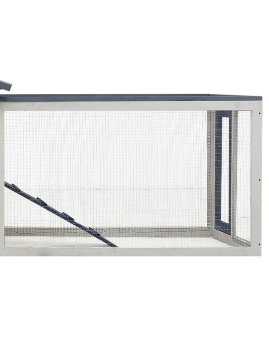Králíkárna šedá 310x70x87  cm masivní borové a jedlové dřevo