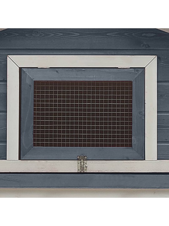 Králíkárna šedá 310x70x87  cm masivní borové a jedlové dřevo