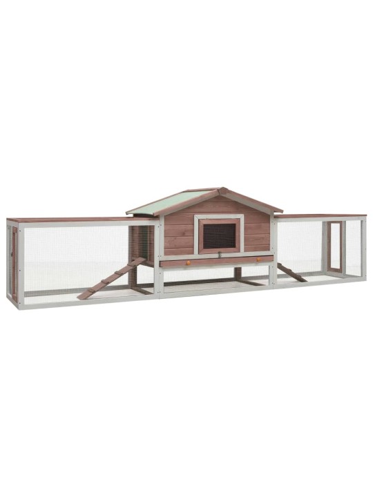 Králíkárna moka 310x70x87  cm masivní borové a jedlové dřevo