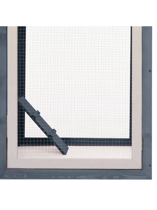 Klec pro kuřata šedá 170 x 81 x 110 cm masivní borovice a jedle