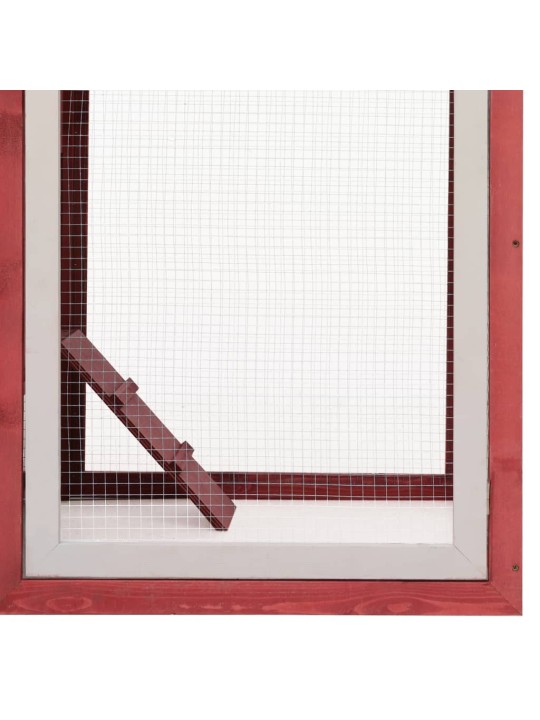Klec pro kuřata červená 170x81x110 cm masivní borovice a jedle