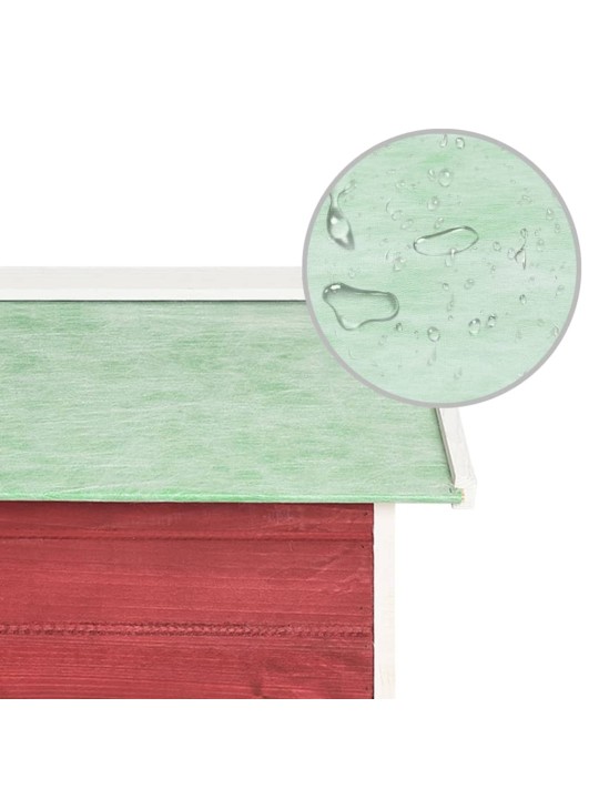 Garáž na robotickou sekačku 72x87x50 cm červená a bílá jedle