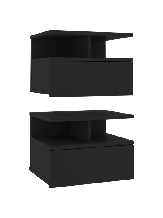 Plovoucí noční stolky 2 ks černé 40x31x27 cm kompozitní dřevo