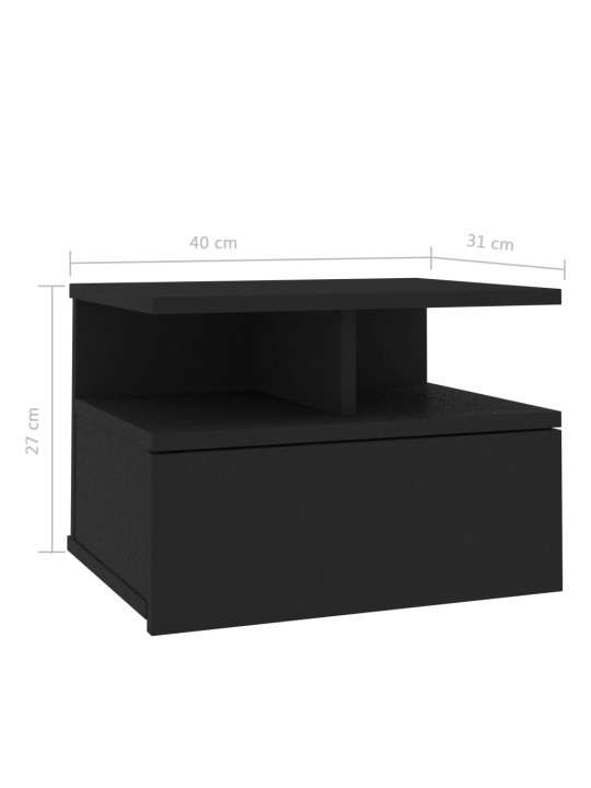 Plovoucí noční stolky 2 ks černé 40x31x27 cm kompozitní dřevo