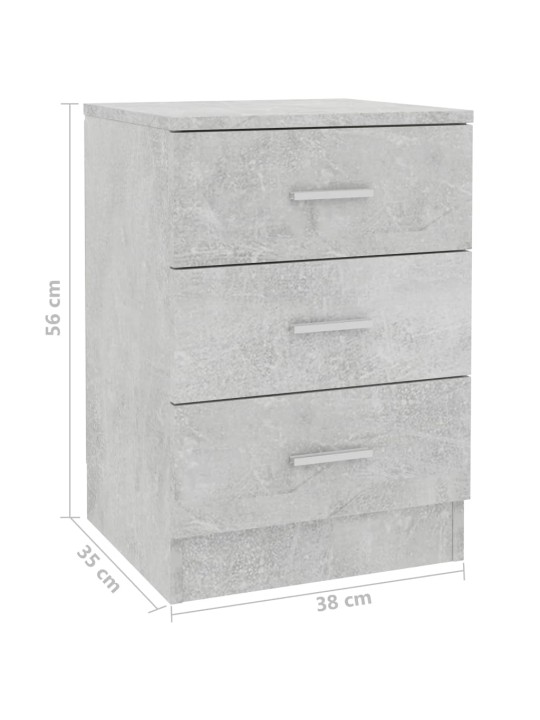 Noční stolky 2 ks betonově šedé 38x35x56 cm kompozitní dřevo