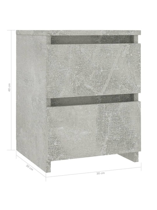 Noční stolky 2 ks betonově šedé 30x30x40 cm kompozitní dřevo