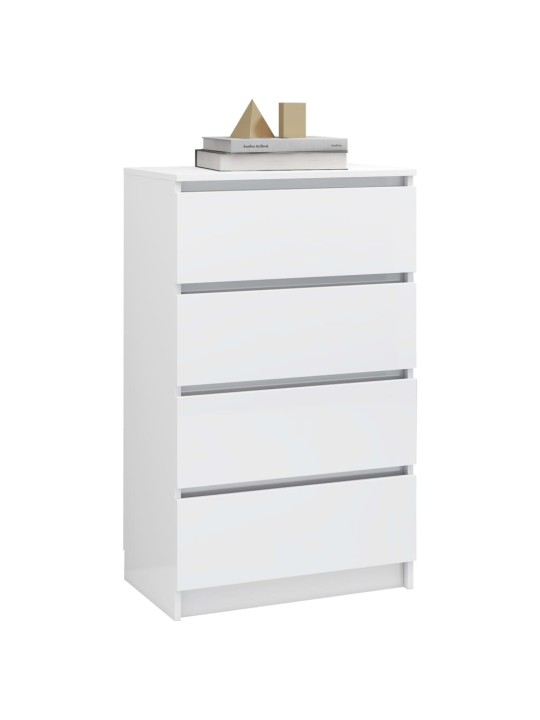 Příborník bílý s vysokým leskem 60x35x98,5 cm kompozitní dřevo