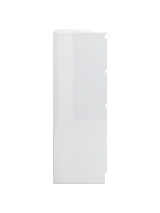 Příborník bílý s vysokým leskem 60x35x98,5 cm kompozitní dřevo