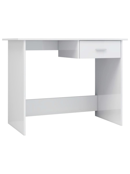 Psací stůl bílý s vysokým leskem 100x50x76 cm kompozitní dřevo