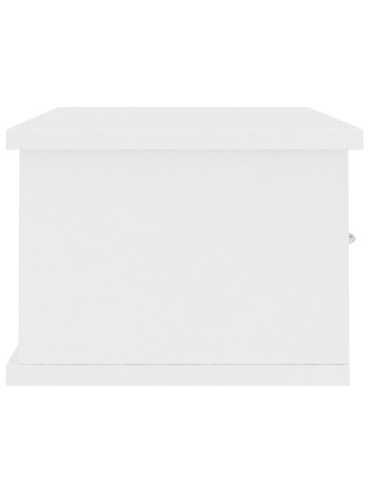 Nástěnná police se zásuvkami bílá 60x26x18,5cm kompozitní dřevo