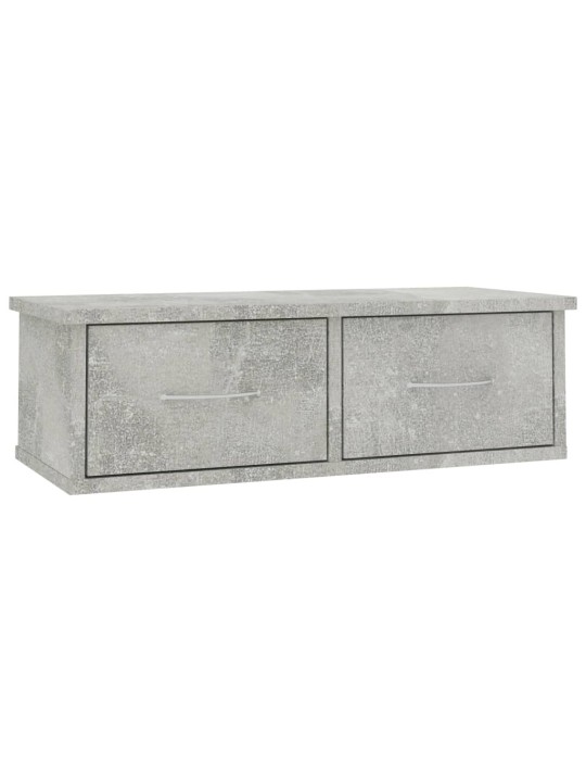 Nástěnná police se zásuvkami šedá 60x26x18,5cm kompozitní dřevo