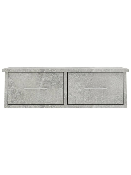 Nástěnná police se zásuvkami šedá 60x26x18,5cm kompozitní dřevo