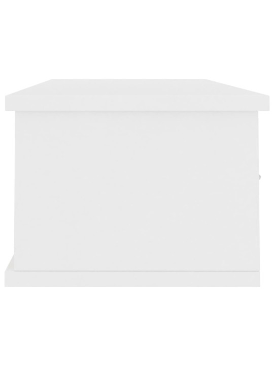 Nástěnná police se zásuvkami bílá 88x26x18,5cm kompozitní dřevo